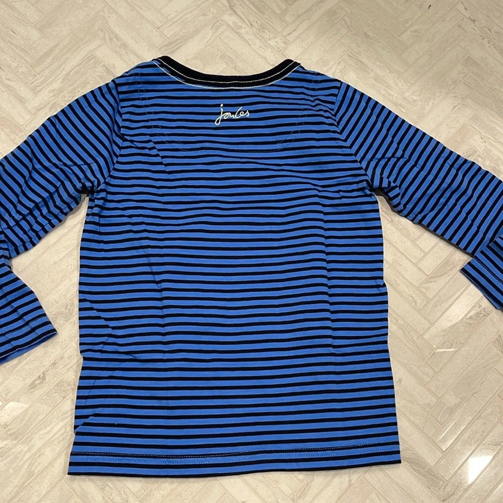 Joules long sleeve blue stripe tee shirt, size 6 kids - Picture 5 of 5
